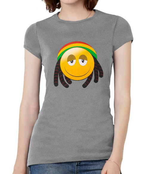 Womens Rasta Emoticon Short-Sleeve T-Shirt