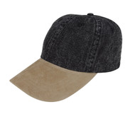 TopHeadwear Washed Denim Cap w/ Suede Bill