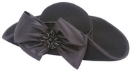 Womens Floppy Curved Hat w/ Giant Bow