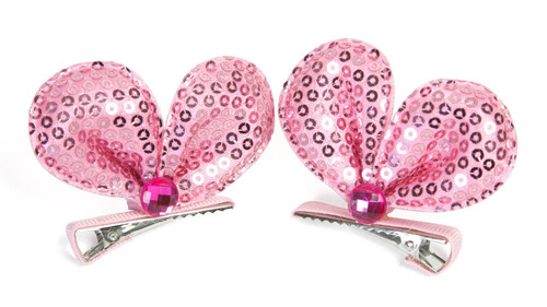 Sequined Heart Hair Clips