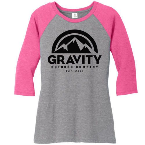 Womens Gravity Outdoor Co. 3/4-Sleeve Raglan Shirt