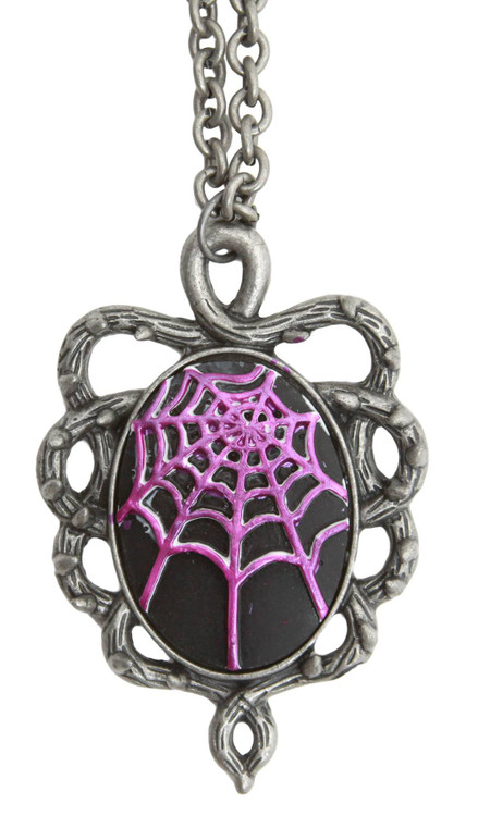 Spider Goth Web Pendant Necklace