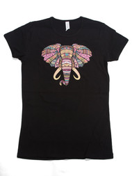 Womens Mosaic Elephant Short-Sleeve T-Shirt