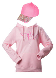 Breast Cancer Awareness Kit - Winged Ribbon Hoodie + Baseball Cap