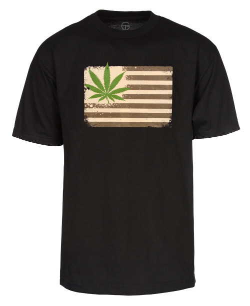 Mens Marijuana United States Flag Short-Sleeve T-Shirt