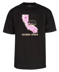 Mens Pink Star Men's California Republic Bear Short-Sleeve T-Shirt
