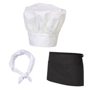 Classic Cook Chef Works Hat and Bandana, White White, Half Apron