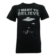 X-FILES Mens I Want To Believe 3 UFO's T-Shirt, Black