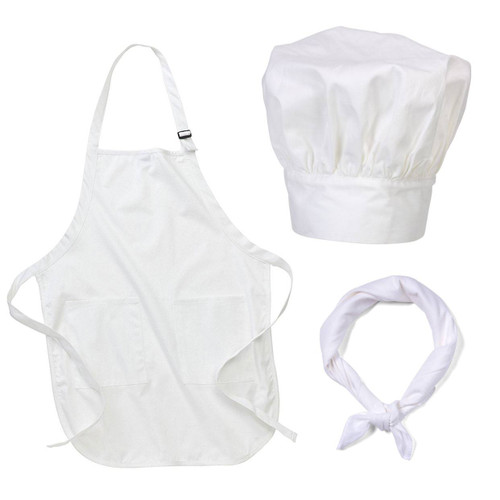 Classic Cook Chef Works Hat and Bandana, White White, Full Apron