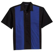 Port Authority Men's Retro Camp Shirt- Black Royal
