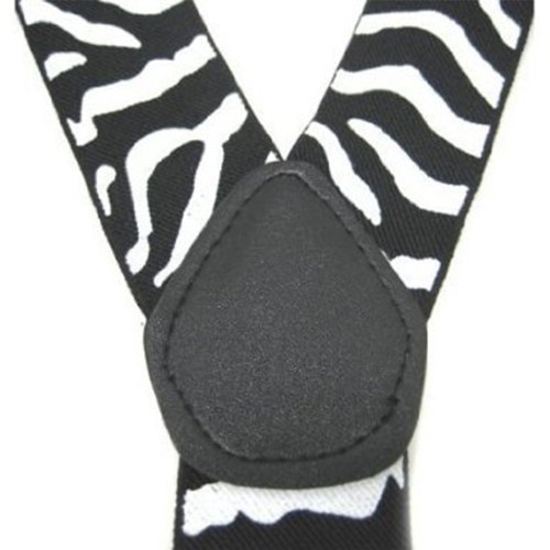 New Zebra Print Suspenders - Black / White