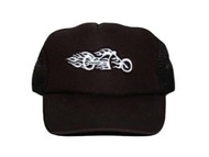 New Motorcycle Chopper Trucker Hat - Black Out