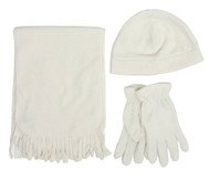 Ladies Fleece Scarf, Glove and Hat Set