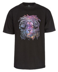 Mens Galaxy Lion Black T-Shirt