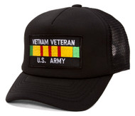 Military Patch Adjustable Trucker Hats - Vietnam Veteran - US Army