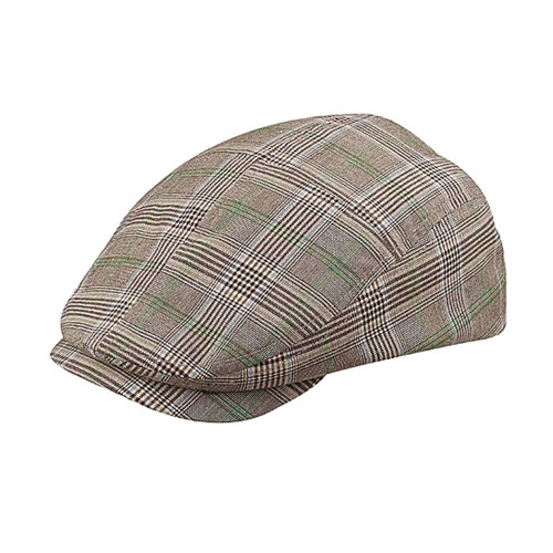 Fashion Plaid Ivy Cap - Brown