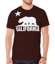 Mens Short-Sleeve Men's California Bear Logo Black T-Shirt
