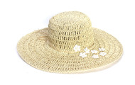 Womens Crocheted Toyo Big Brim Sun Hat