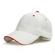 Promotional Wool Feel Cap With Sandwich Visor, White Red