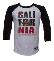 Men's California Republic Bear Half-Sleeve Baseball Shirt