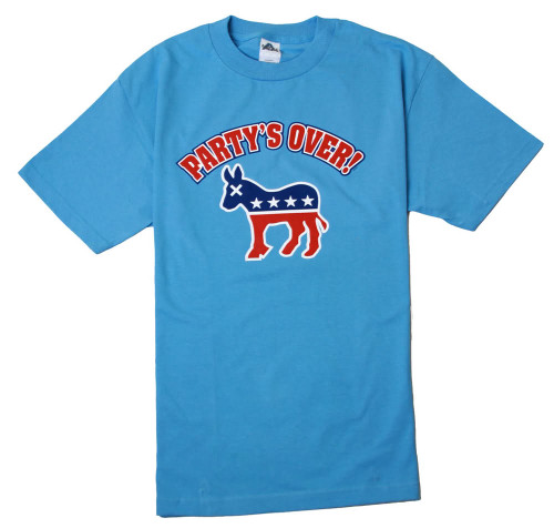 Party's Over Democrat Donkey Logo Blue T Shirt
