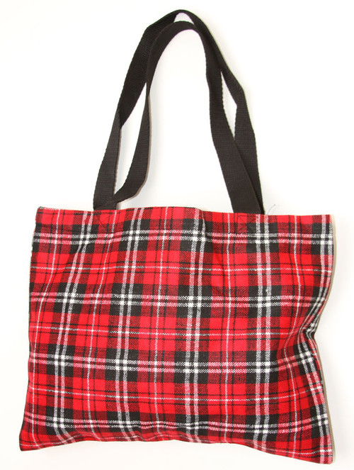 Clover Red Plaid Tote Bag