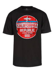 Mens Short-Sleeve Men's California Republic Established 1850 Black T-Shirt