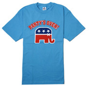 Party's Over Republican Elephant Logo Blue T Shirt