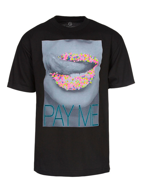 Mens Black Short-Sleeve Pay Me T-Shirt - 2X-Large