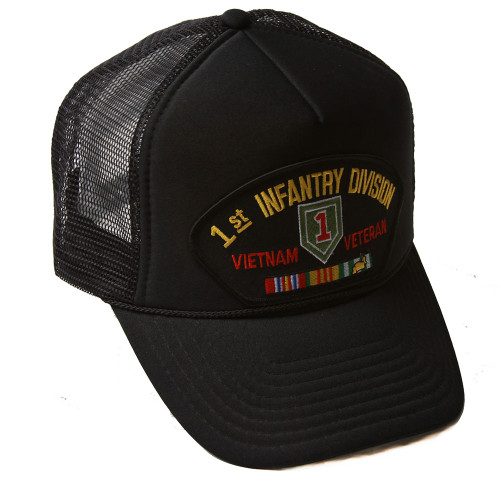 Delux 3D Patch Embroidery Trucker Hat, 1st Infantry Division