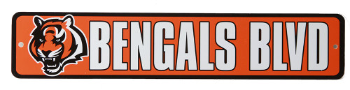 Cincinnati Bengals Blvd NFL Street Sign, Orange White
