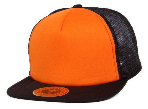 TopHeadwear Adjustable Trucker Caps - Black/Orange