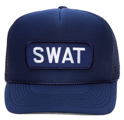 Navy Blue Military Patch Adjustable Trucker Hats - SWAT