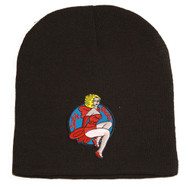 Lucky Strike Lady Luck Black Beanie 3D Patch Embroidery