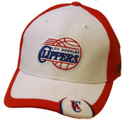 Los Angeles Clippers NBA Strap Adjustable Hat, White/Red + GT Sweat Wristband