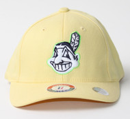 Light Yellow Youth Size Flex Fit Hat - Cleveland Indians