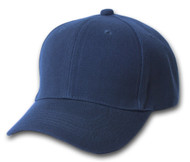 Plain Fitted Curve Bill Hat, Navy 7 1/4