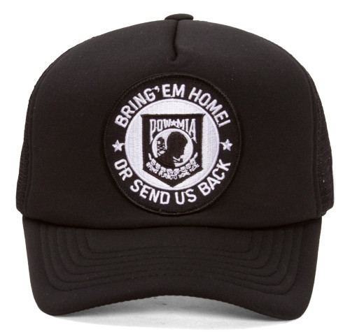 Military Patch Adjustable Trucker Hats - POW*MIA