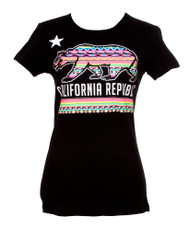 Womens California Republic Tribal Bear Short-Sleeve T-Shirt