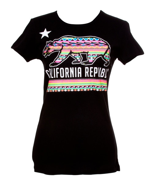 Womens California Republic Tribal Bear Short-Sleeve T-Shirt