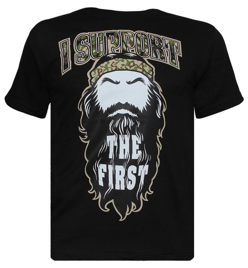 Mens Black "I Support The First" Short-Sleeve T-Shirt