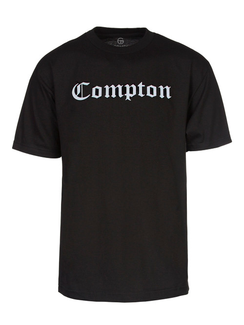 Mens Black Short-Sleeve Compton Blackletter T-Shirt