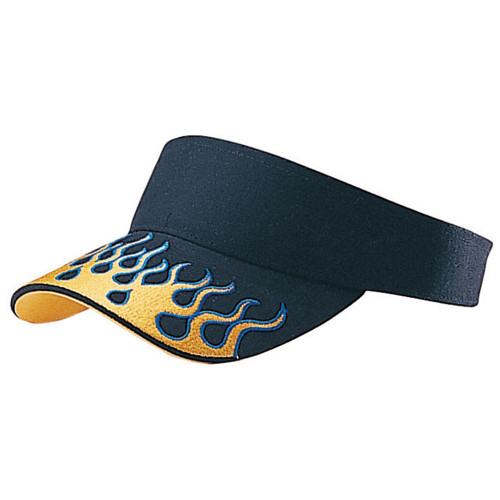 VISOR W/FLAME EMBROIDERY ON BILL