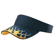 VISOR W/FLAME EMBROIDERY ON BILL