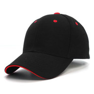 Promotional Wool Feel Cap With Sandwich Visor, Black Red