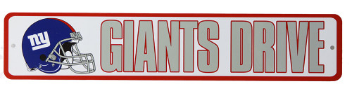 New York Giants Drive NFL Street Sign, White Red