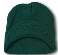 TopHeadwear Cuffless  Visor Winter Beanie - Dark Green