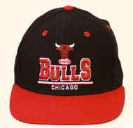 Chicago Bulls Windy City NBA Snapback Hat, Black Red + GT Sweat Wristband