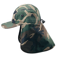 CAMOUFLAGED T/C TWILL CAP WITH FLAP