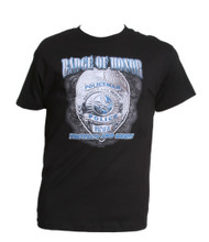 Men's Police Badge of Honor Short-Sleeve Black T-Shirt